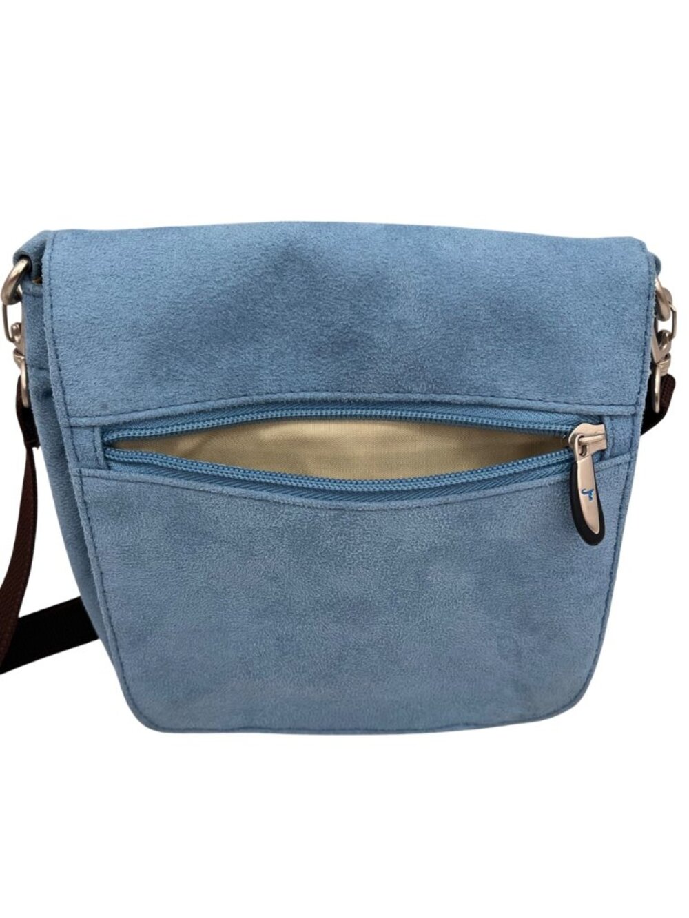 Travelon Light Blue Crossbody Bag Adjustable Strap Multiple Zipper Compartments - Picture 4 of 16